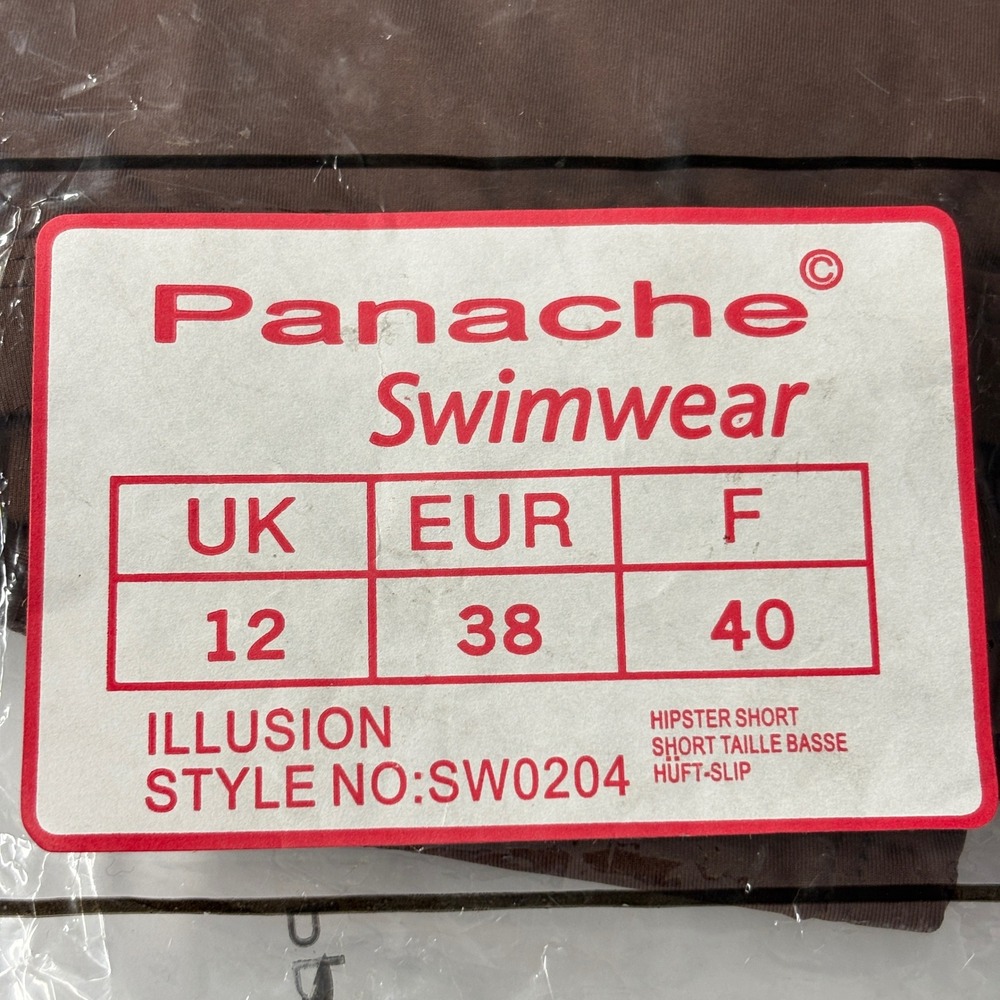 Panache Women Hipster Short 12 Mocha Illusion Ruched Buckle Swim Bottom SW0204
